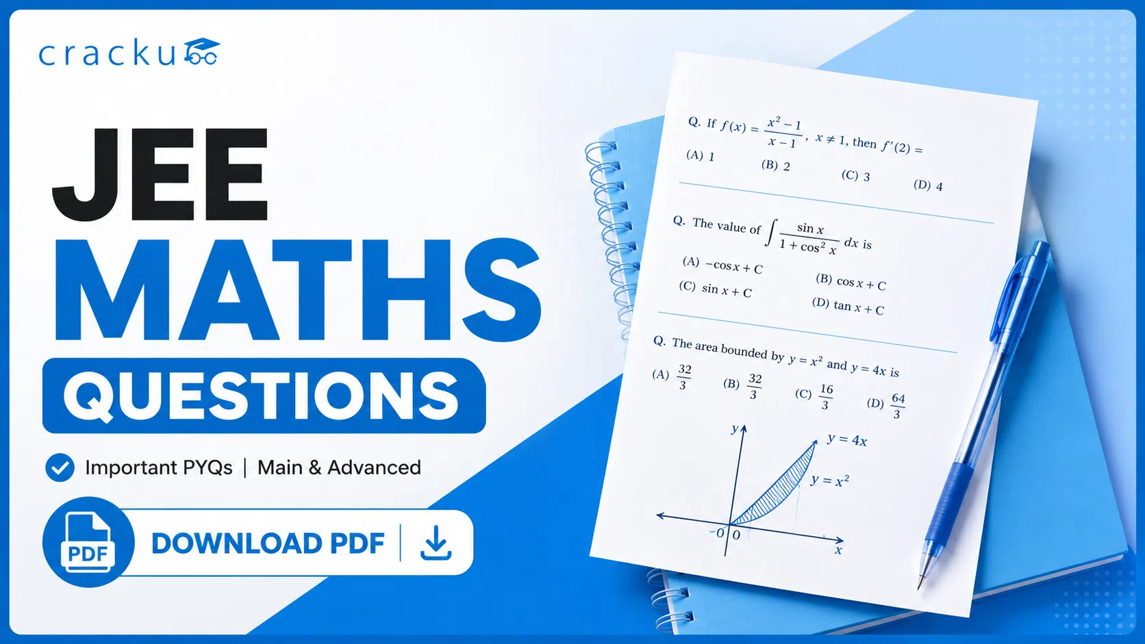 JEE Maths Questions with Solutions PDF, Download Now